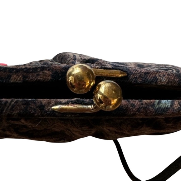 Vintage Harry Levine Velvet Paisley Kisslock Shoulder Bag Gothic Victorian Boho - Picture 8 of 8